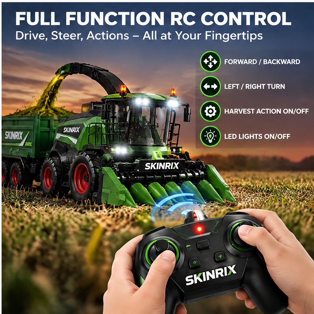 🧪SKINRIX™ 1:24 Scale RC Farm Harvester Play Set