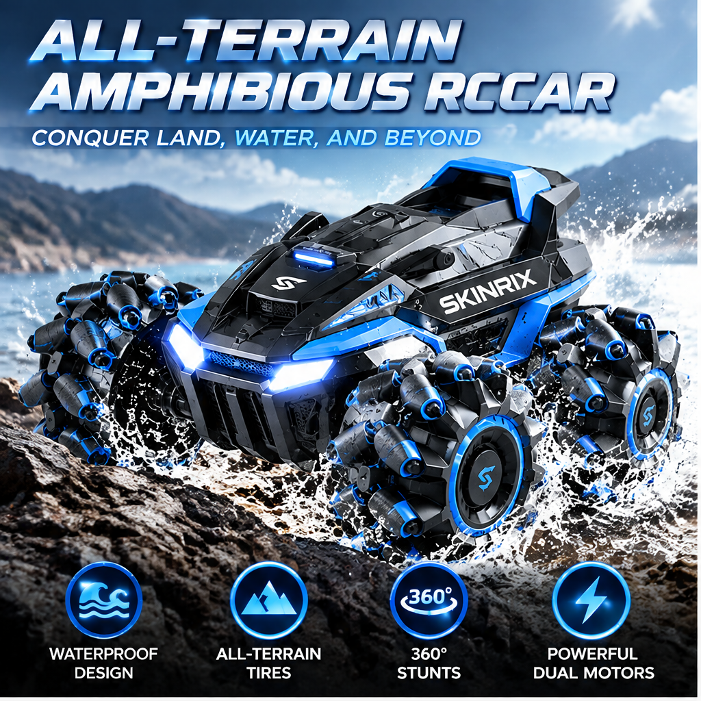 🌈SKINRIX™ All-Terrain Amphibious RC Car with Mecanum Wheels