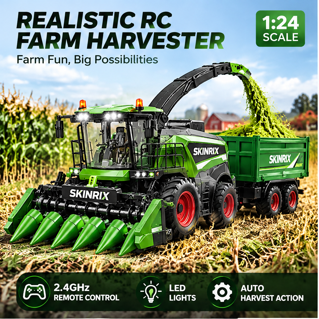 🧪SKINRIX™ 1:24 Scale RC Farm Harvester Play Set