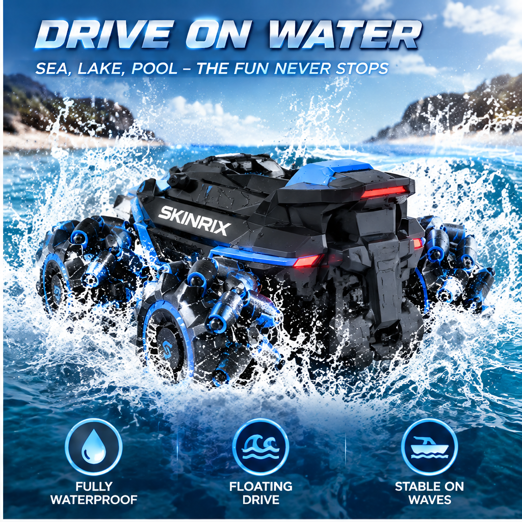 🌈SKINRIX™ All-Terrain Amphibious RC Car with Mecanum Wheels