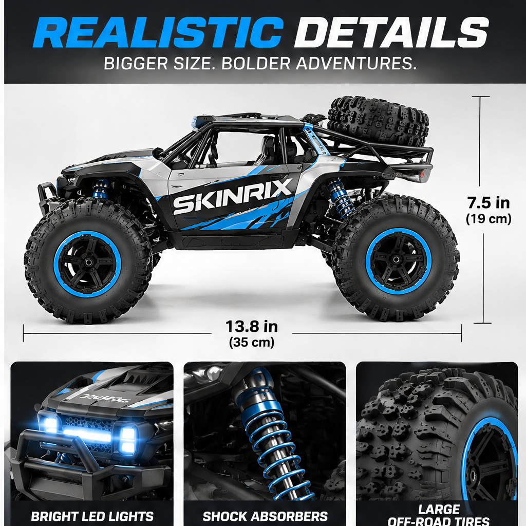 🎮SKINRIX™ 4WD Rock Crawler RC Car