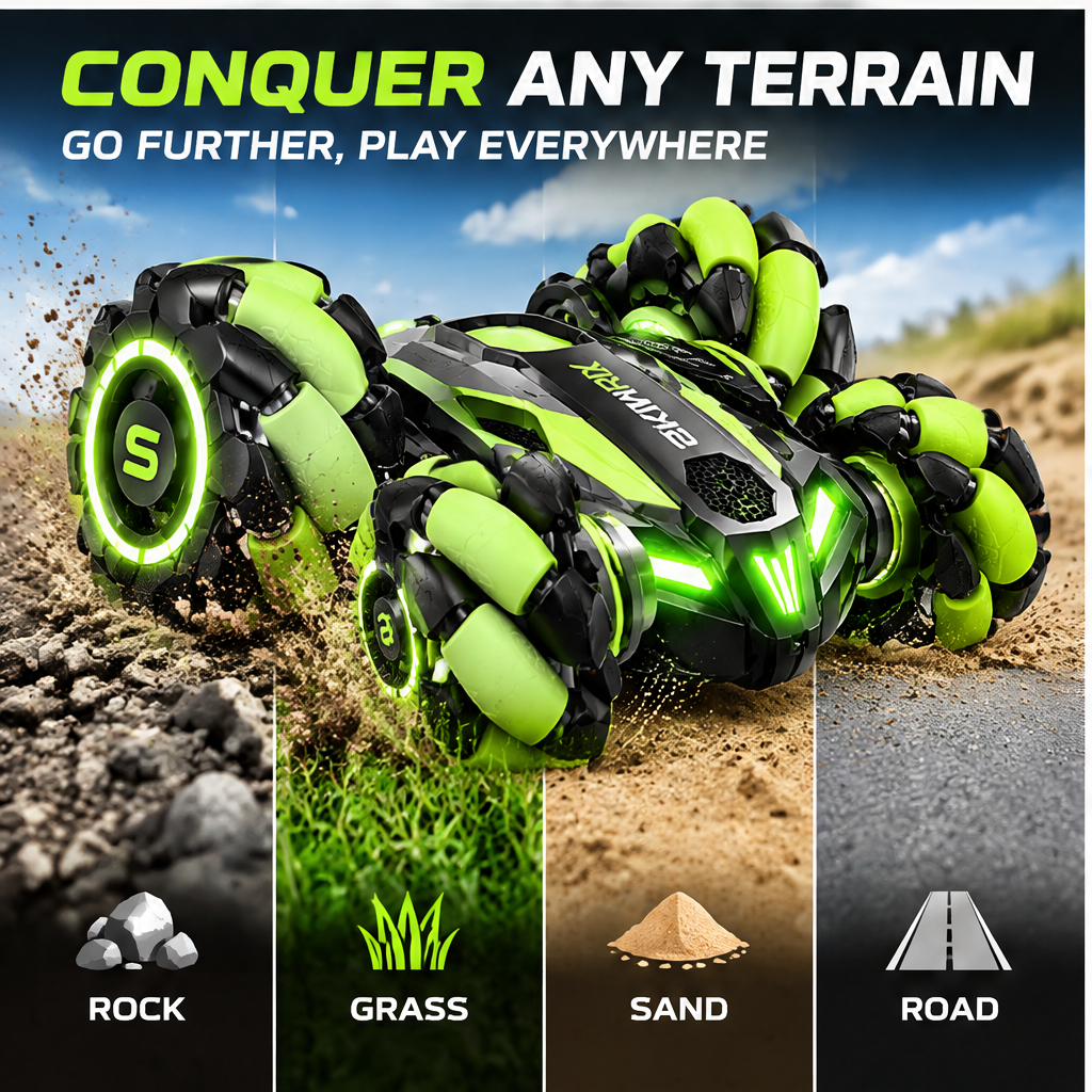 🔋SKINRIX™ All-Terrain Stunt RC Car with Omni Wheels