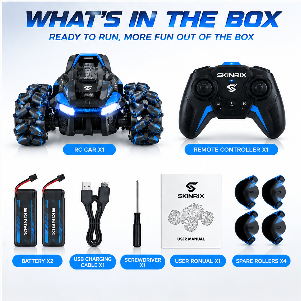 🌈SKINRIX™ All-Terrain Amphibious RC Car with Mecanum Wheels