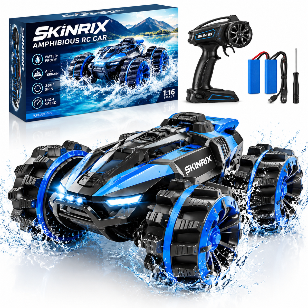 🍳SKINRIX™ Amphibious 4WD Waterproof Stunt RC Car