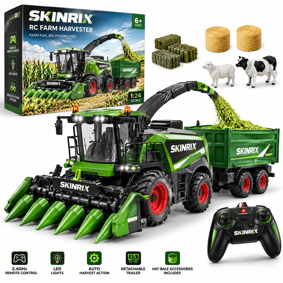 🧪SKINRIX™ 1:24 Scale RC Farm Harvester Play Set